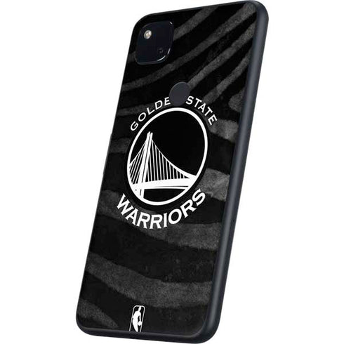 NBA Golden State Warriors Black Animal Print Google Pixel 4a Skin